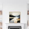 imageKate and Laurel Sylvie Mountain Lake Modern Abstract Landscape Framed Canvas Wall Art by The Creative Bunch Studio 30 x 30 Natural Modern Contemporary Abstract Landscape Decor Living Room