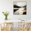 imageKate and Laurel Sylvie Mountain Lake Modern Abstract Landscape Framed Canvas Wall Art by The Creative Bunch Studio 30 x 30 Natural Modern Contemporary Abstract Landscape Decor Living Room