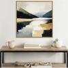 imageKate and Laurel Sylvie Mountain Lake Modern Abstract Landscape Framed Canvas Wall Art by The Creative Bunch Studio 30 x 30 Natural Modern Contemporary Abstract Landscape Decor Living Room