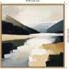 imageKate and Laurel Sylvie Mountain Lake Modern Abstract Landscape Framed Canvas Wall Art by The Creative Bunch Studio 30 x 30 Natural Modern Contemporary Abstract Landscape Decor Living Room