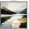 imageKate and Laurel Sylvie Mountain Lake Modern Abstract Landscape Framed Canvas Wall Art by The Creative Bunch Studio 30x30 Grey Modern Contemporary Abstract Landscapes Art for Wall Decor Living Room