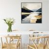 imageKate and Laurel Sylvie Mountain Lake Modern Abstract Landscape Framed Canvas Wall Art by The Creative Bunch Studio 30x30 Grey Modern Contemporary Abstract Landscapes Art for Wall Decor Living Room