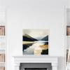 imageKate and Laurel Sylvie Mountain Lake Modern Abstract Landscape Framed Canvas Wall Art by The Creative Bunch Studio 30x30 White Contemporary Abstract Landscapes Art for Wall Decor Living Room