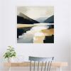 imageKate and Laurel Sylvie Mountain Lake Modern Abstract Landscape Framed Canvas Wall Art by The Creative Bunch Studio 30x30 White Contemporary Abstract Landscapes Art for Wall Decor Living Room