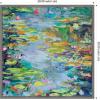 imageKate and Laurel Sylvie Waterlilies at Giverny Framed Canvas Wall Art by Rachel Christopoulous 30 x 30 Grey Mid Century Modern Landscapes Nature Flowers Art for Wall Decor Living Room Bedroom