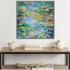 imageKate and Laurel Sylvie Waterlilies at Giverny Framed Canvas Wall Art by Rachel Christopoulous 30 x 30 Grey Mid Century Modern Landscapes Nature Flowers Art for Wall Decor Living Room Bedroom
