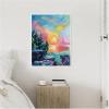 imageKate and Laurel Tangerine Sunrise Framed Canvas Wall Art by Rachel Christopoulos 23 x 30 Sylvie White Modern Landscapes Art for Wall Decor Living Room Bedroom