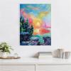 imageKate and Laurel Tangerine Sunrise Framed Canvas Wall Art by Rachel Christopoulos 23 x 30 Sylvie White Modern Landscapes Art for Wall Decor Living Room Bedroom