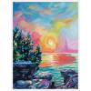 imageKate and Laurel Tangerine Sunrise Framed Canvas Wall Art by Rachel Christopoulos 23 x 30 Sylvie White Modern Landscapes Art for Wall Decor Living Room Bedroom