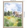 imageKate and Laurel Vermont Barn in Summer Framed Canvas Wall Art by Patricia Shaw 18 x 24 Sylvie Beaded Rustic Natural Farmhouse Landscapes Americana Art for Wall Decor Living Room Bedroom