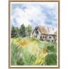 imageKate and Laurel Vermont Barn in Summer Framed Canvas Wall Art by Patricia Shaw 18 x 24 Sylvie Beaded Rustic Natural Farmhouse Landscapes Americana Art for Wall Decor Living Room Bedroom