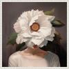 imageKate and Laurel White Flower Woman Portrait Framed Canvas Wall Art by The Creative Bunch Studio 22 x 22 Sylvie Beaded White Modern People Flowers Nature Art for Wall Decor Living Room Bedroom
