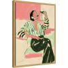 imageKate and Laurel Fashion Woman Drinking Martini Framed Canvas Wall Art by Honey Island Studio 18 x 24 Sylvie Bright Gold Modern People Entertainment Art for Wall Decor Living Room Bedroom