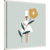 imageKate and Laurel Flower Girl Framed Canvas Wall Art by Aislinn Simmonds Duchess Plum 22 x 22 Sylvie Beaded White Whimsical People Flowers Nature Art for Wall Decor Living Room Bedroom
