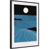 imageKate and Laurel Folk To The Moon Linocut Framed Canvas Wall Art by Guilana Lazzerini 23 x 33 Sylvie Black Modern Contemporary Abstract Art for Wall Decor Living Room Bedroom