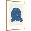 imageKate and Laurel Head Down II Royal Framed Canvas Wall Art by Simon West 18 x 24 Sylvie Natural Modern Contemporary Abstract People Art for Wall Decor Living Room Bedroom