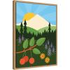 imageKate and Laurel Mount Hood Framed Canvas Wall Art by Amber Leaders 18 x 24 Sylvie Natural Whimsical Landscapes Nature Art for Wall Decor Living Room Bedroom