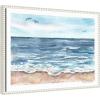 imageKate and Laurel Ocean Seascape Framed Canvas Wall Art by Patricia Shaw 24 x 18 Sylvie Beaded White Coastal Landscapes Beach Nature Art for Wall Decor Living Room Bedroom