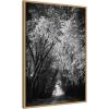 imageKate and Laurel Pleasant Valley Road Serene Path Framed Canvas Wall Art by F2images 23 x 33 Sylvie Natural Black ampamp White Nature Landscapes Art for Wall Decor Living Room Bedroom