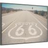 imageKate and Laurel Route 66 Framed Canvas Wall Art by Laura Evans 38 x 28 Sylvie Dark Grey Vintage Americana Landscapes Transportation Art for Wall Decor Living Room Bedroom