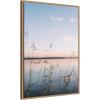 imageKate and Laurel Serene Sunset Lake Landscape Framed Canvas Wall Art by Patricia Rae 23 x 33 Sylvie Beaded Rustic Natural Coastal Landscapes Nature Art for Wall Decor Living Room Bedroom