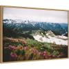 imageKate and Laurel Snow Covered Mountain Landscape Framed Canvas Wall Art by Patricia Rae 33 x 23 Sylvie Natural Rustic Farmhouse Landscapes Nature Art for Wall Decor Living Room Bedroom