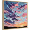 imageKate and Laurel Sunset Study Framed Canvas Wall Art by Emily Kenney 22 x 22 Sylvie Natural Modern Contemporary Abstract Beach Landscapes Tropical Art for Wall Decor Living Room Bedroom