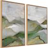 imageKate and Laurel Sylvie Beaded Whispers of the Hills 1 and 2 Vintage Framed Canvas Wall Art Set by Nikita Jariwala 2 Piece Set 28x38 Beaded Natural Abstract Mountain Painted Art Set for WallBeaded Natural