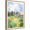 imageKate and Laurel Vermont Barn in Summer Framed Canvas Wall Art by Patricia Shaw 18 x 24 Sylvie Beaded Rustic Natural Farmhouse Landscapes Americana Art for Wall Decor Living Room Bedroom