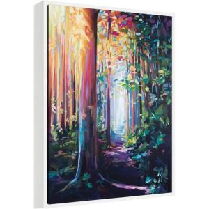 imageKate and Laurel Forest Path 2 Framed Canvas Wall Art by Rachel Christopoulos 23 x 30 Sylvie White Bohemian Landscapes Nature Art for Wall Decor Living Room Bedroom