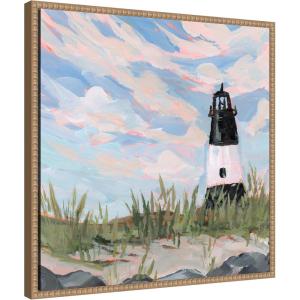 imageKate and Laurel Georgia Framed Canvas Wall Art by Emily Kenney 22 x 22 Sylvie Beaded Rustic Natural Coastal Beach Nature Art for Wall Decor Living Room Bedroom