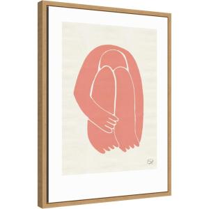 imageKate and Laurel Head Down I Terracotta Silhouette Framed Canvas Wall Art by Simon West 18 x 24 Sylvie Natural Modern Contemporary Abstract Art for Wall Decor Living Room Bedroom