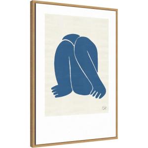 imageKate and Laurel Head Down II Royal Framed Canvas Wall Art by Simon West 23 x 33 Sylvie Natural Modern Contemporary Abstract Art for Wall Decor Living Room Bedroom