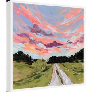 imageKate and Laurel Illinois Framed Canvas Wall Art by Emily Kenney 22 x 22 Sylvie White Rustic Farmhouse Landscapes Nature Art for Wall Decor Living Room Bedroom