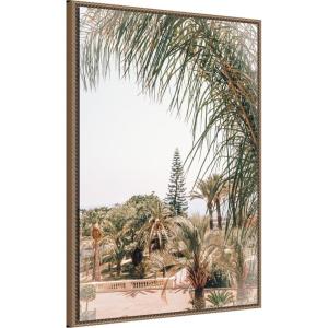 imageKate and Laurel Morning Walk to the Sea Framed Canvas Wall Art by Alicia Abla 23 x 33 Sylvie Beaded Dark Gold Coastal Beach Landscapes Art for Wall Decor Living Room Bedroom