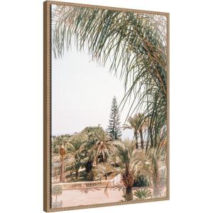imageKate and Laurel Morning Walk to the Sea Framed Canvas Wall Art by Alicia Abla 23 x 33 Sylvie Beaded Rustic Natural Coastal Beach Landscapes Art for Wall Decor Living Room Bedroom
