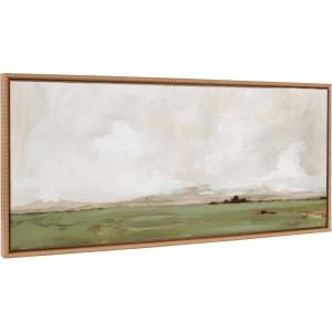 imageKate and Laurel Sylvie Beaded Rest No 1 Vintage Framed Canvas Wall Art by Mackenzie Nelson 40x18 Beaded Natural Soft Casual Landscape Art for Wall