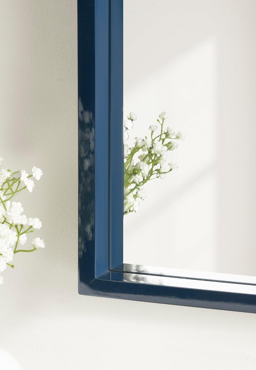 imageKate and Laurel Travis Modern Arched Wall Mirror 20 x 30 White Decorative Arch Bathroom Mirror for Over Sink or for Use as Living Room Wall Decor AccentNavy Blue