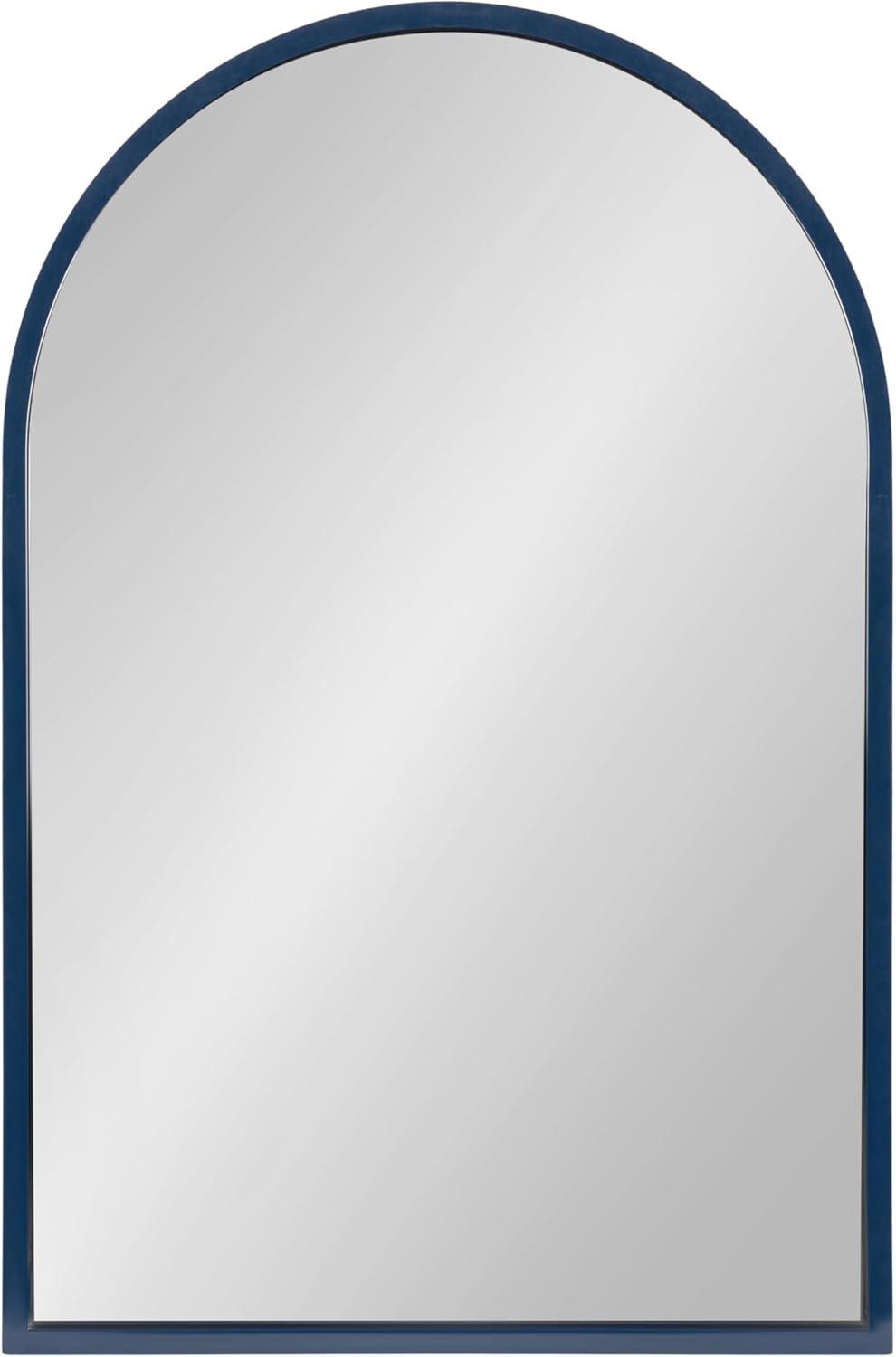 imageKate and Laurel Travis Modern Arched Wall Mirror 20 x 30 White Decorative Arch Bathroom Mirror for Over Sink or for Use as Living Room Wall Decor AccentNavy Blue