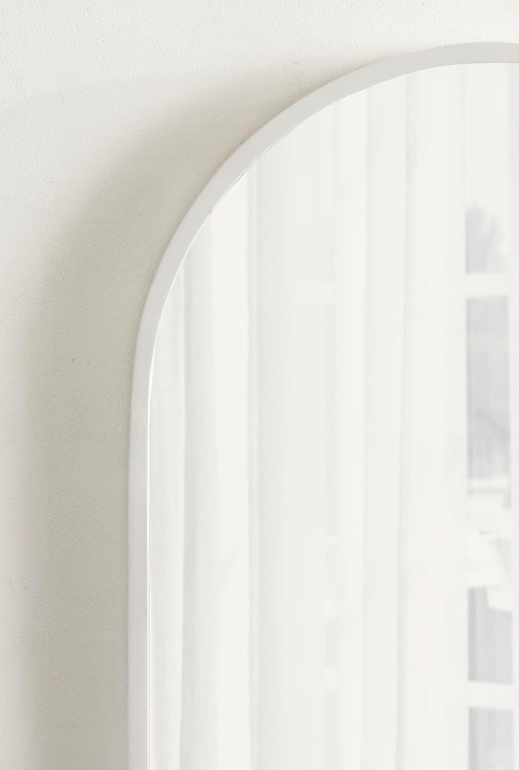 imageKate and Laurel Travis Modern Arched Wall Mirror 20 x 30 White Decorative Arch Bathroom Mirror for Over Sink or for Use as Living Room Wall Decor AccentWhite