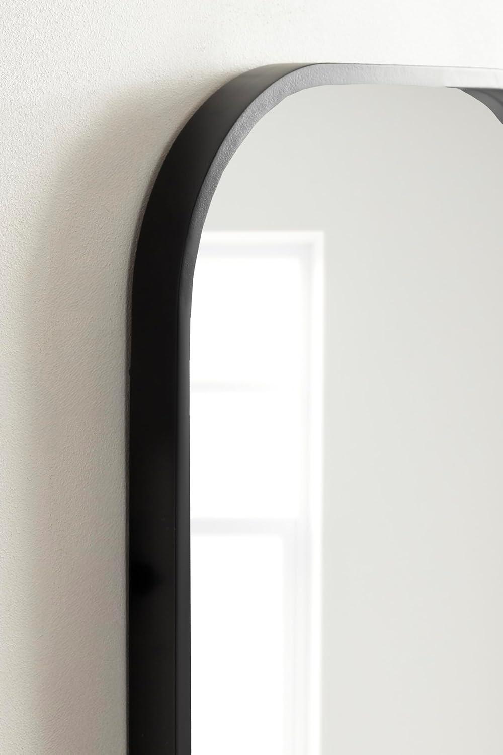 imageKate and Laurel Travis Modern Arched Wall Mirror 20 x 30 White Decorative Arch Bathroom Mirror for Over Sink or for Use as Living Room Wall Decor AccentBlack