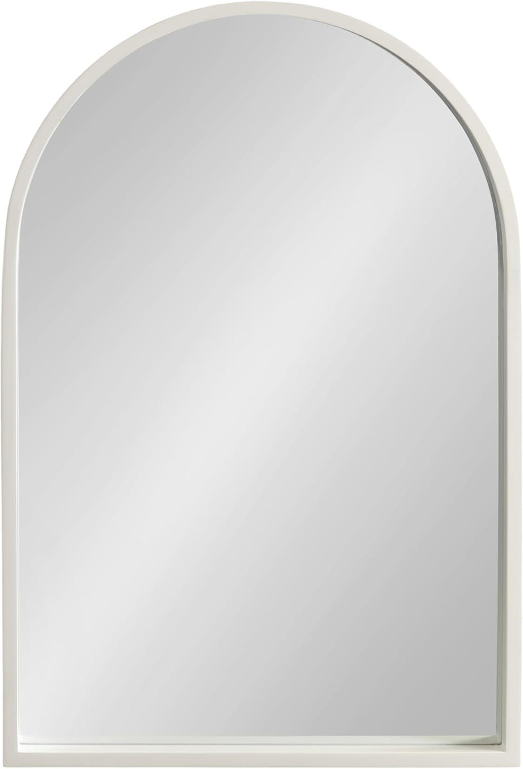 imageKate and Laurel Travis Modern Arched Wall Mirror 20 x 30 White Decorative Arch Bathroom Mirror for Over Sink or for Use as Living Room Wall Decor AccentWhite