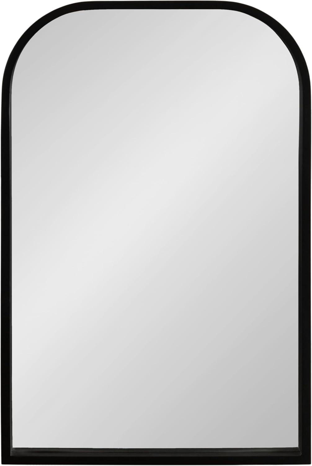 imageKate and Laurel Travis Modern Arched Wall Mirror 20 x 30 White Decorative Arch Bathroom Mirror for Over Sink or for Use as Living Room Wall Decor AccentBlack