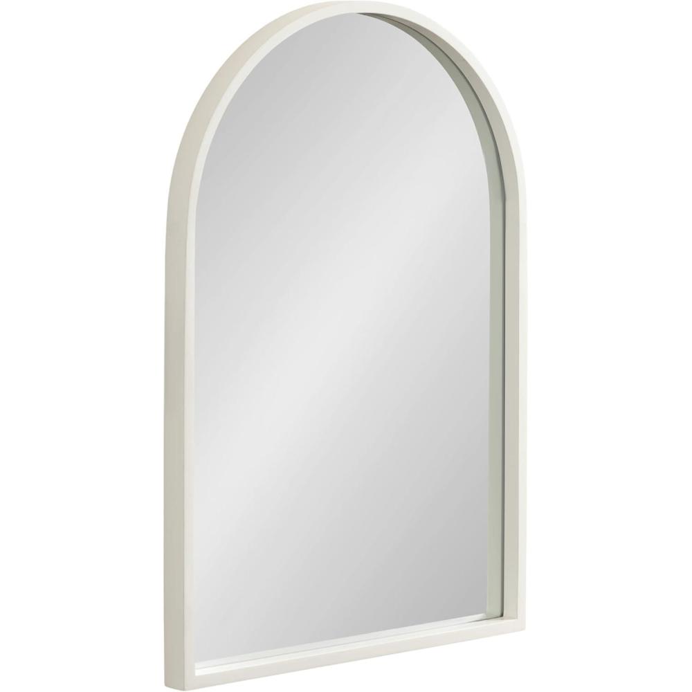 imageKate and Laurel Travis Modern Arched Wall Mirror 20 x 30 White Decorative Arch Bathroom Mirror for Over Sink or for Use as Living Room Wall Decor AccentWhite