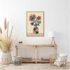 imageKate and Laurel Abstract Vintage Retro Sunflower Vase Framed Canvas Wall Art by Rachel Lee 23 x 33 Sylvie Natural Vintage Abstract Flowers Art for Wall Decor Living Room Bedroom