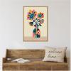 imageKate and Laurel Abstract Vintage Retro Sunflower Vase Framed Canvas Wall Art by Rachel Lee 23 x 33 Sylvie Natural Vintage Abstract Flowers Art for Wall Decor Living Room Bedroom