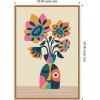 imageKate and Laurel Abstract Vintage Retro Sunflower Vase Framed Canvas Wall Art by Rachel Lee 23 x 33 Sylvie Natural Vintage Abstract Flowers Art for Wall Decor Living Room Bedroom
