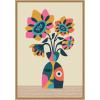 imageKate and Laurel Abstract Vintage Retro Sunflower Vase Framed Canvas Wall Art by Rachel Lee 23 x 33 Sylvie Natural Vintage Abstract Flowers Art for Wall Decor Living Room Bedroom