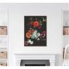 imageKate and Laurel Abundance Framed Canvas Wall Art by Alicia Abla 28 x 38 Sylvie Beaded Dark Gold Vintage Still Life Flowers Art for Wall Decor Living Room Bedroom