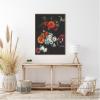imageKate and Laurel Abundance Framed Canvas Wall Art by Alicia Abla 28 x 38 Sylvie Beaded Dark Gold Vintage Still Life Flowers Art for Wall Decor Living Room Bedroom